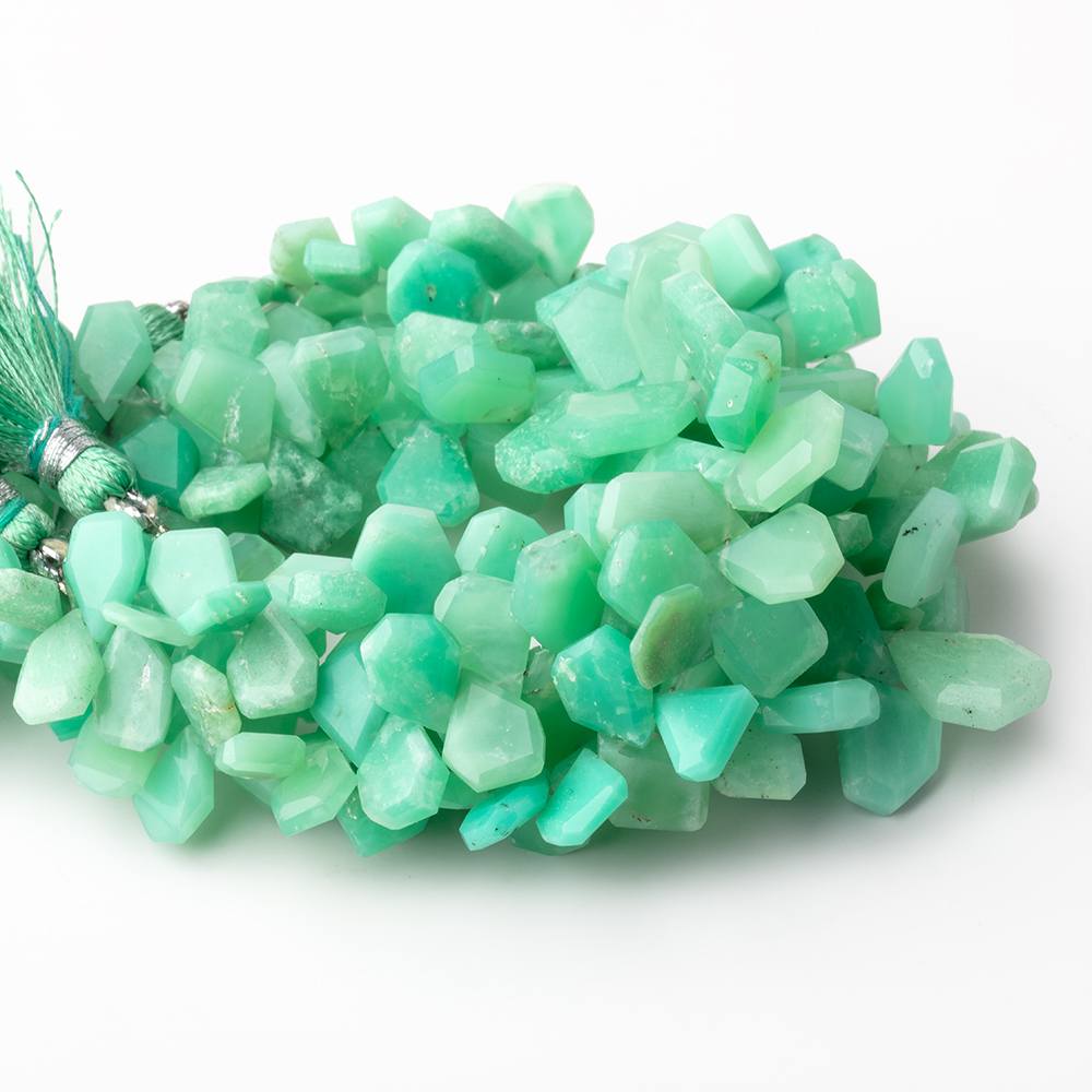 7x6-15x12mm Chrysoprase Faceted Freeform Beads 7 inch 66 pieces - Beadsofcambay.com