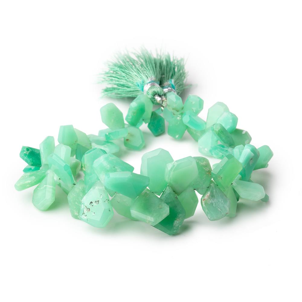 7x6-15x12mm Chrysoprase Faceted Freeform Beads 7 inch 66 pieces - Beadsofcambay.com