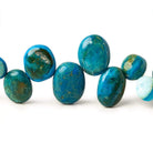 7x6-15x13mm Blue Peruvian Opalina top drilled plain oval beads 18 inch 70 pieces AAA - Beadsofcambay.com