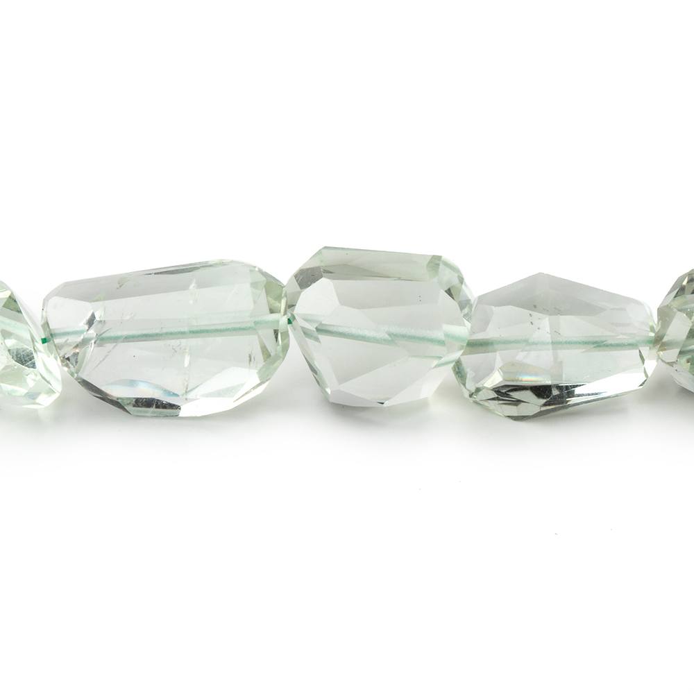 7x6-15x8mm Prasiolite Faceted Nugget Beads 16 inch 42 pieces - Beadsofcambay.com