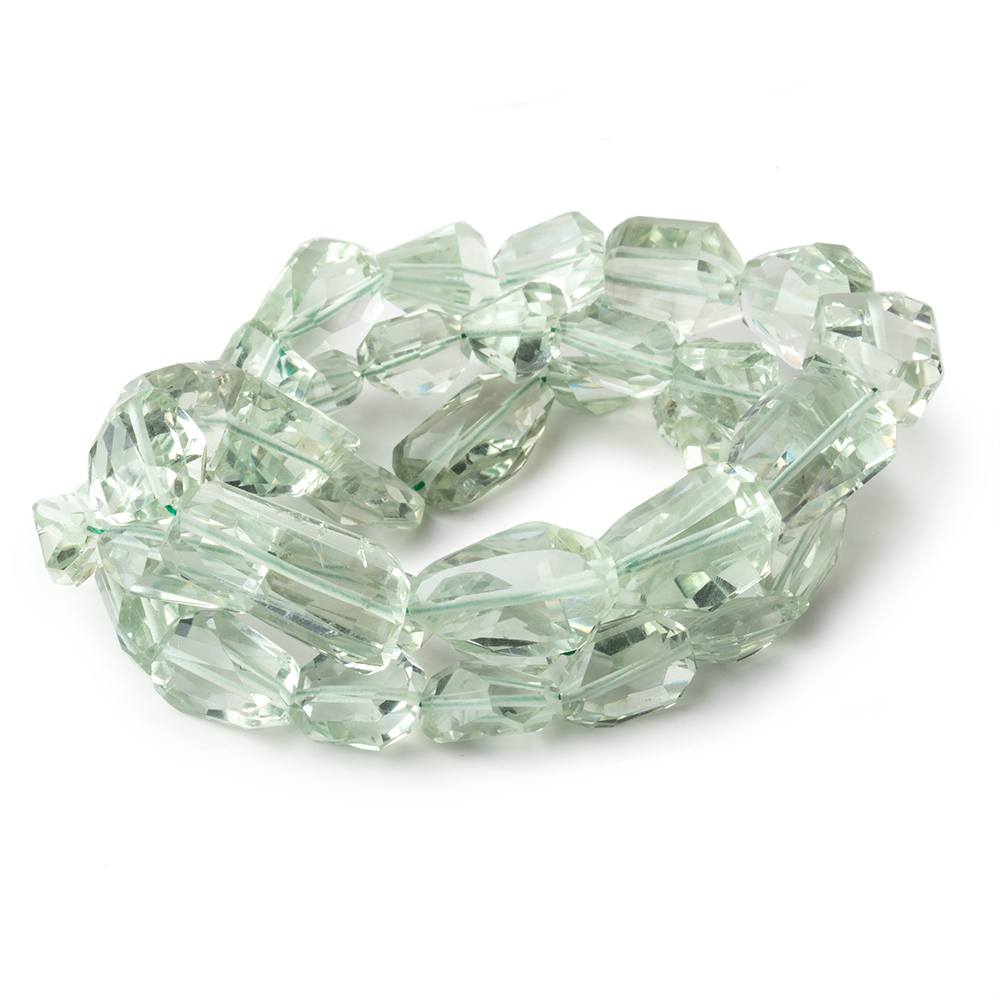 7x6-15x8mm Prasiolite Faceted Nugget Beads 16 inch 42 pieces - Beadsofcambay.com
