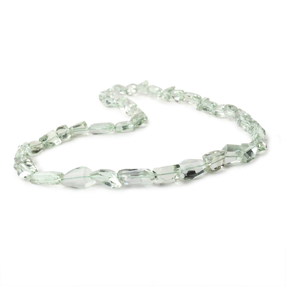 7x6-15x8mm Prasiolite Faceted Nugget Beads 16 inch 42 pieces - Beadsofcambay.com