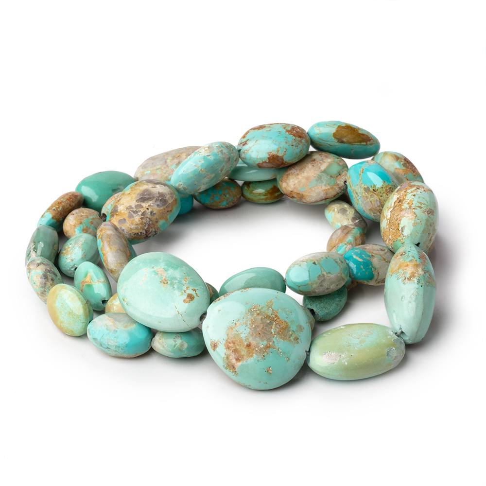7x6-17x17mm Persian Turquoise Plain Nugget Beads 18 inch 40 pieces - Beadsofcambay.com