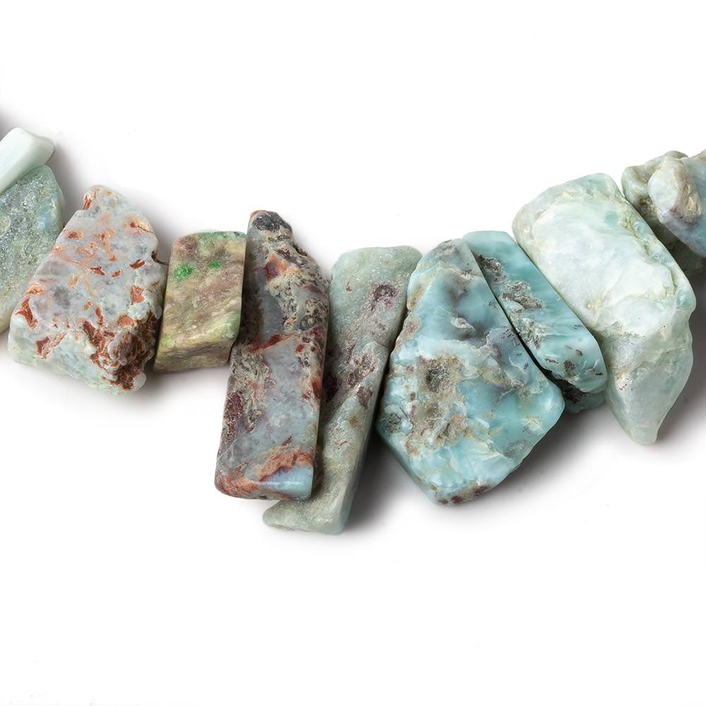 7x6-19x13mm Larimar top drilled Natural Crystal Chip beads 7.5 inch beads - Beadsofcambay.com