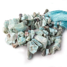 7x6-19x13mm Larimar top drilled Natural Crystal Chip beads 7.5 inch beads - Beadsofcambay.com