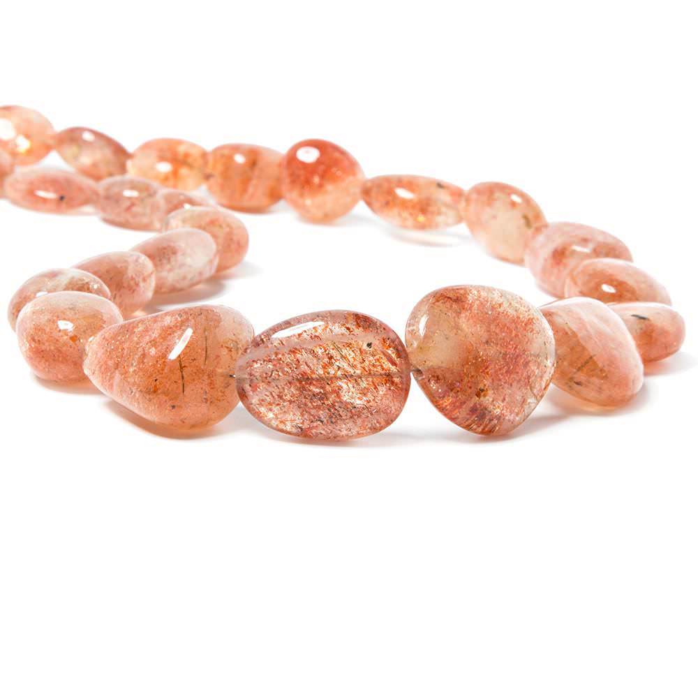 7x6-26x14mm Sunstone Plain Nugget Beads 18 inch 28 Pieces - Beadsofcambay.com