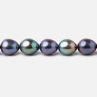 7x6-8x6.5mm Peacock Straight Drill Oval Freshwater Pearls 16 inch 52 Beads - Beadsofcambay.com