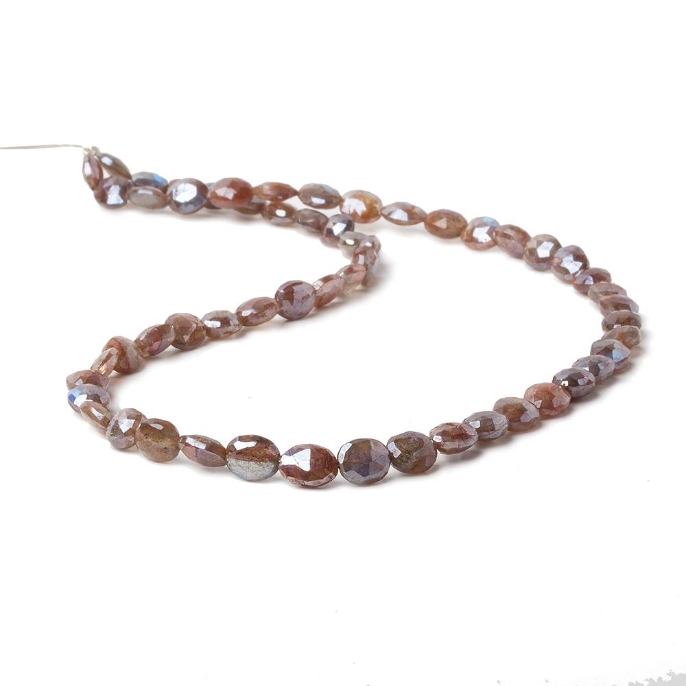 7x6-8x6mm Red Mystic Labradorite faceted oval beads 16 inch 55 pcs - Beadsofcambay.com