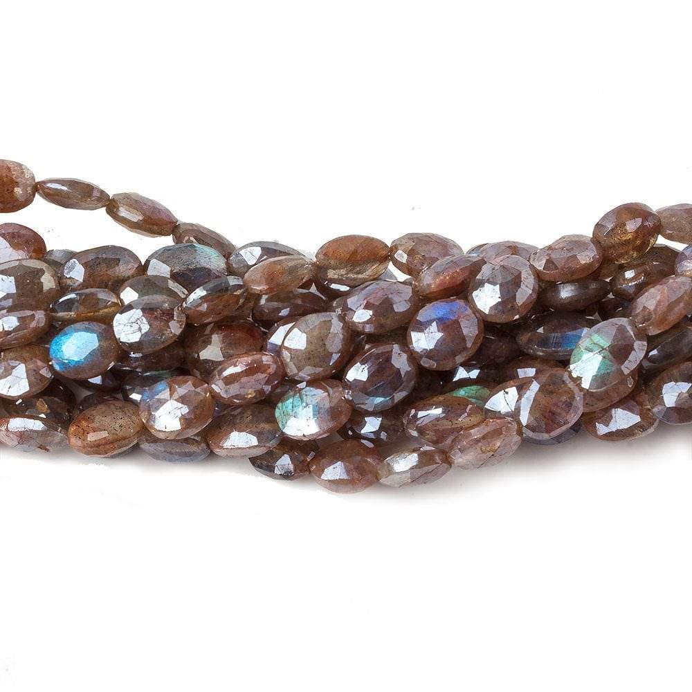 7x6-8x6mm Red Mystic Labradorite faceted oval beads 16 inch 55 pcs - Beadsofcambay.com