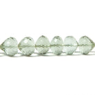 7x6-8x7mm Prasiolite center drill faceted 'Candy Kiss' 7.5 inch 33 Beads AAA - Beadsofcambay.com