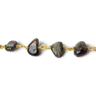 7x6-9x6mm Cat's Eye Tourmaline plain nugget Vermeil Chain by the foot 27 beads - Beadsofcambay.com