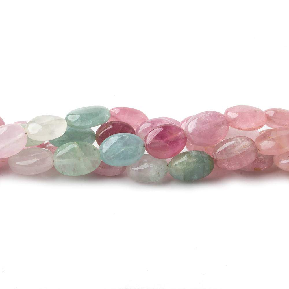 7x6-9x6mm Multi Color Afghani Tourmaline Plain Oval Nuggets 16 inch 49 pcs - Beadsofcambay.com