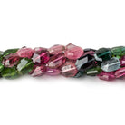 7x6-9x6mm Multi Color Tourmaline Faceted Modified Rectangles 15 inch 47 beads AA - Beadsofcambay.com