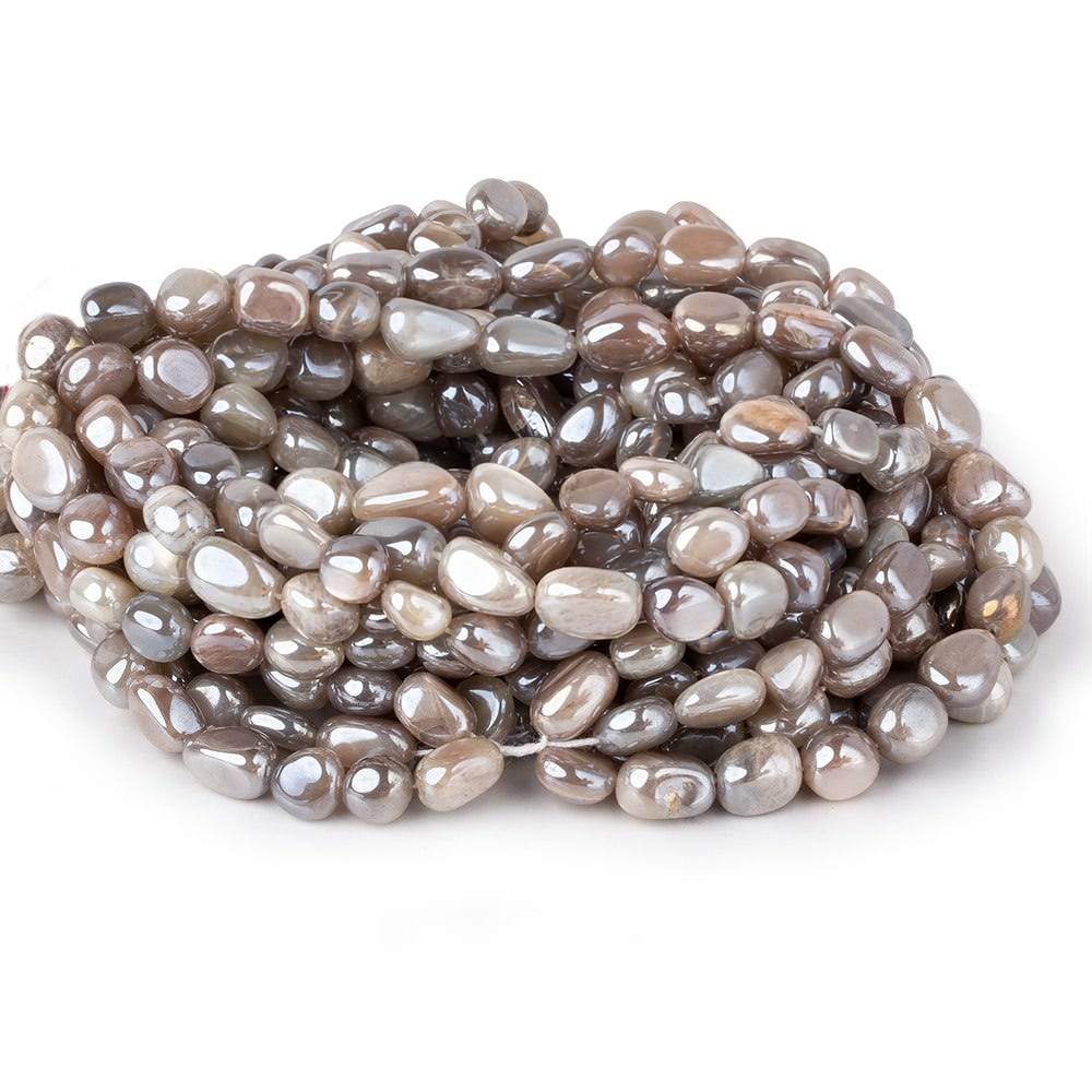 7x6-9x6mm Mystic Multi Color Moonstone plain nuggets 16 inch 55 beads - Beadsofcambay.com