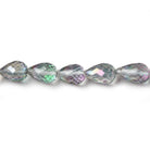 9x6mm Mystic White Topaz straight drilled faceted tear drops 9 inch 22 beads AA - Beadsofcambay.com