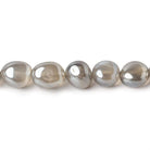 7x6-9x7mm Mystic Platinum Grey Moonstone plain nuggets 16 inch 48 beads - Beadsofcambay.com