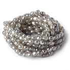 7x6-9x7mm Mystic Platinum Grey Moonstone plain nuggets 16 inch 48 beads - Beadsofcambay.com