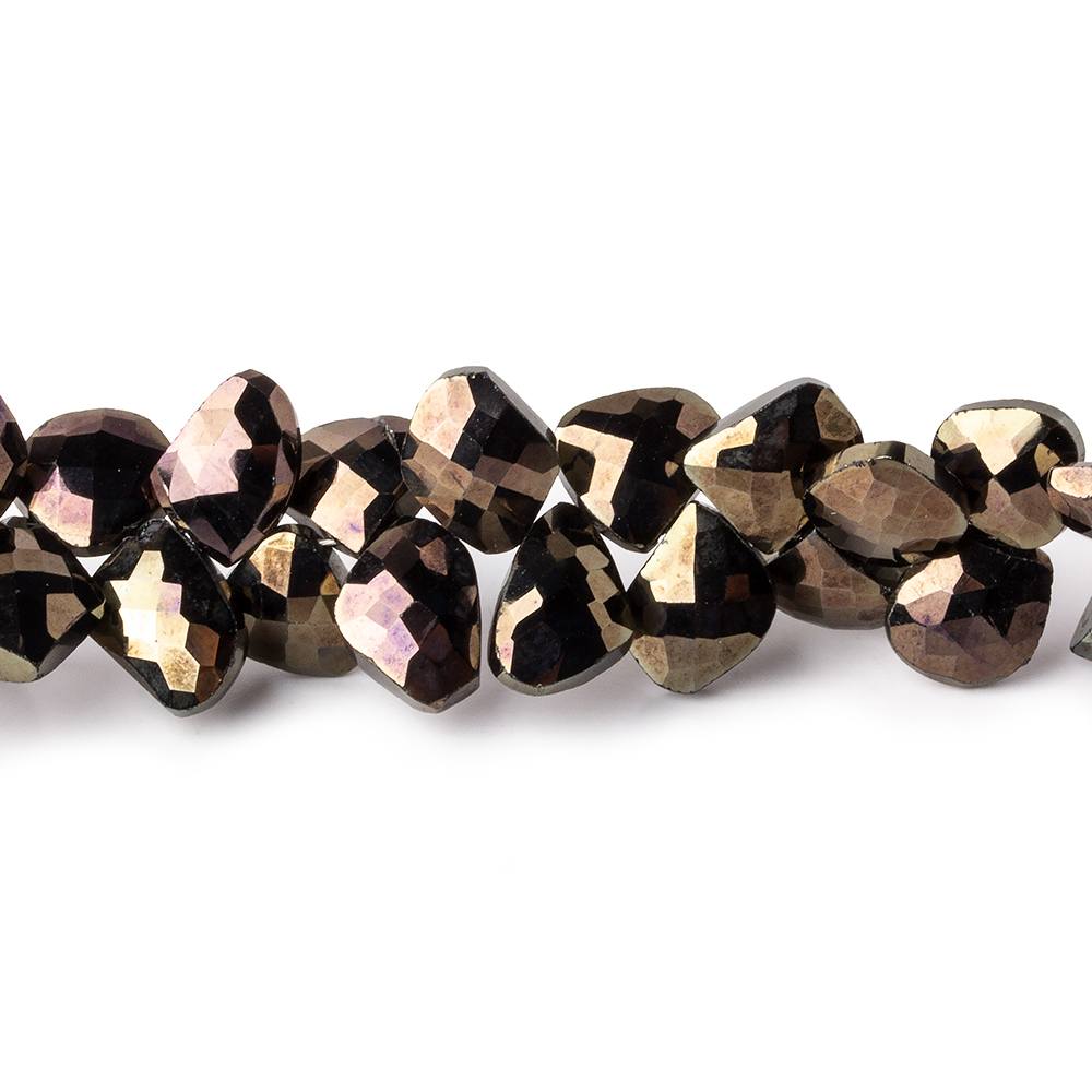 7x6-9x8mm MultiColor Metallic Black Spinel fancy shapes 9 inch 63 beads - Beadsofcambay.com