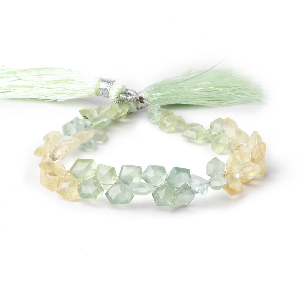 7x6-9x8mm Prehnite Faceted Pentagonal Beads 8 inch 55 pieces - Beadsofcambay.com