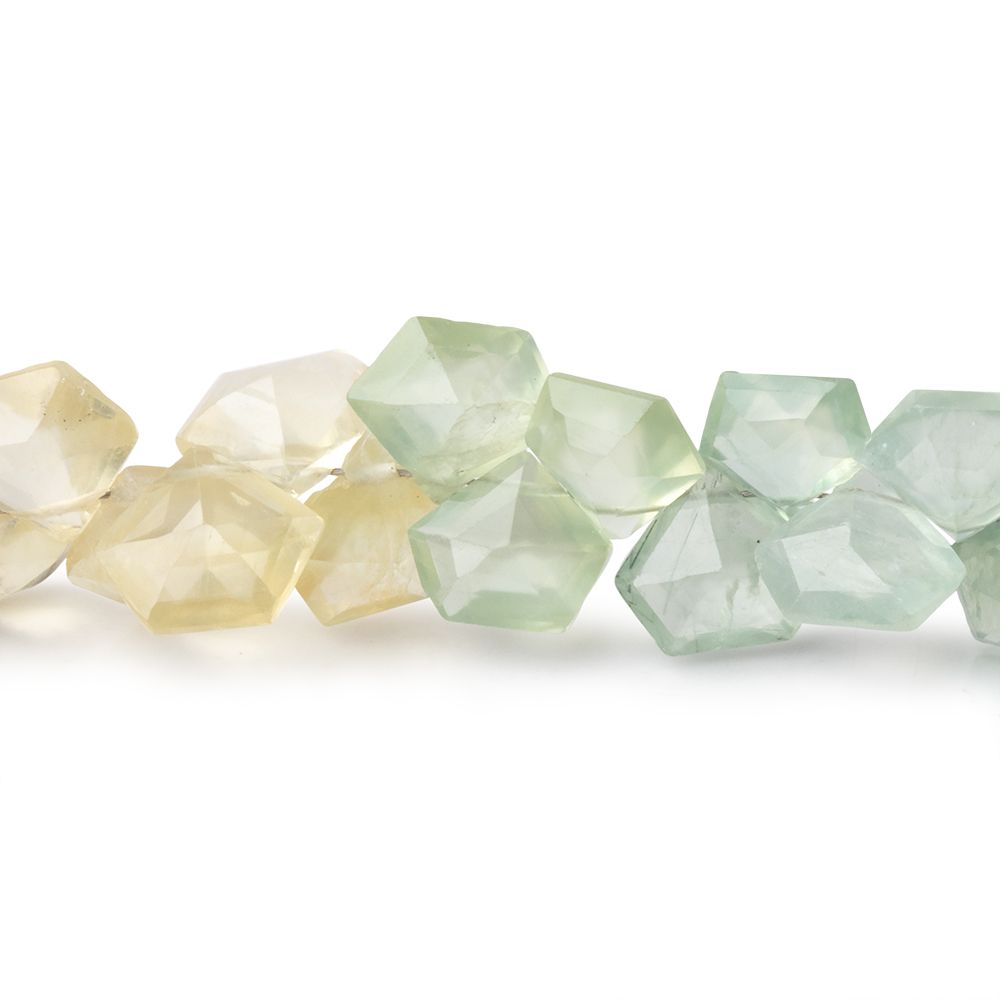 7x6-9x8mm Prehnite Faceted Pentagonal Beads 8 inch 55 pieces - Beadsofcambay.com