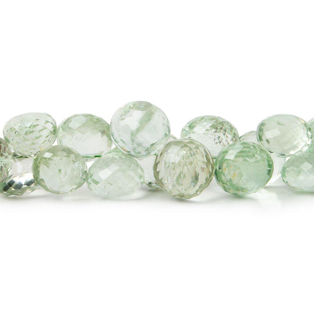 7x6-9x9mm Prasiolite Bead Briolette `Candy Kiss` 7 inch 41 pieces AAA - Beadsofcambay.com