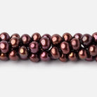 7x6mm Cherry Chocolate Side Drilled Off Round Freshwater Pearls 15.5 inch 68 pieces - Beadsofcambay.com