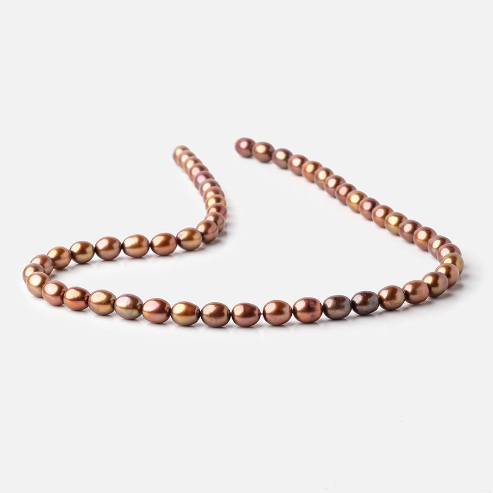 7x6mm Chestnut Oval Freshwater Pearls 16 inch 55 pieces - Beadsofcambay.com