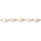 7x6mm Cream Baroque Freshwater Pearl Vermeil Chain by the foot 25 beads - Beadsofcambay.com