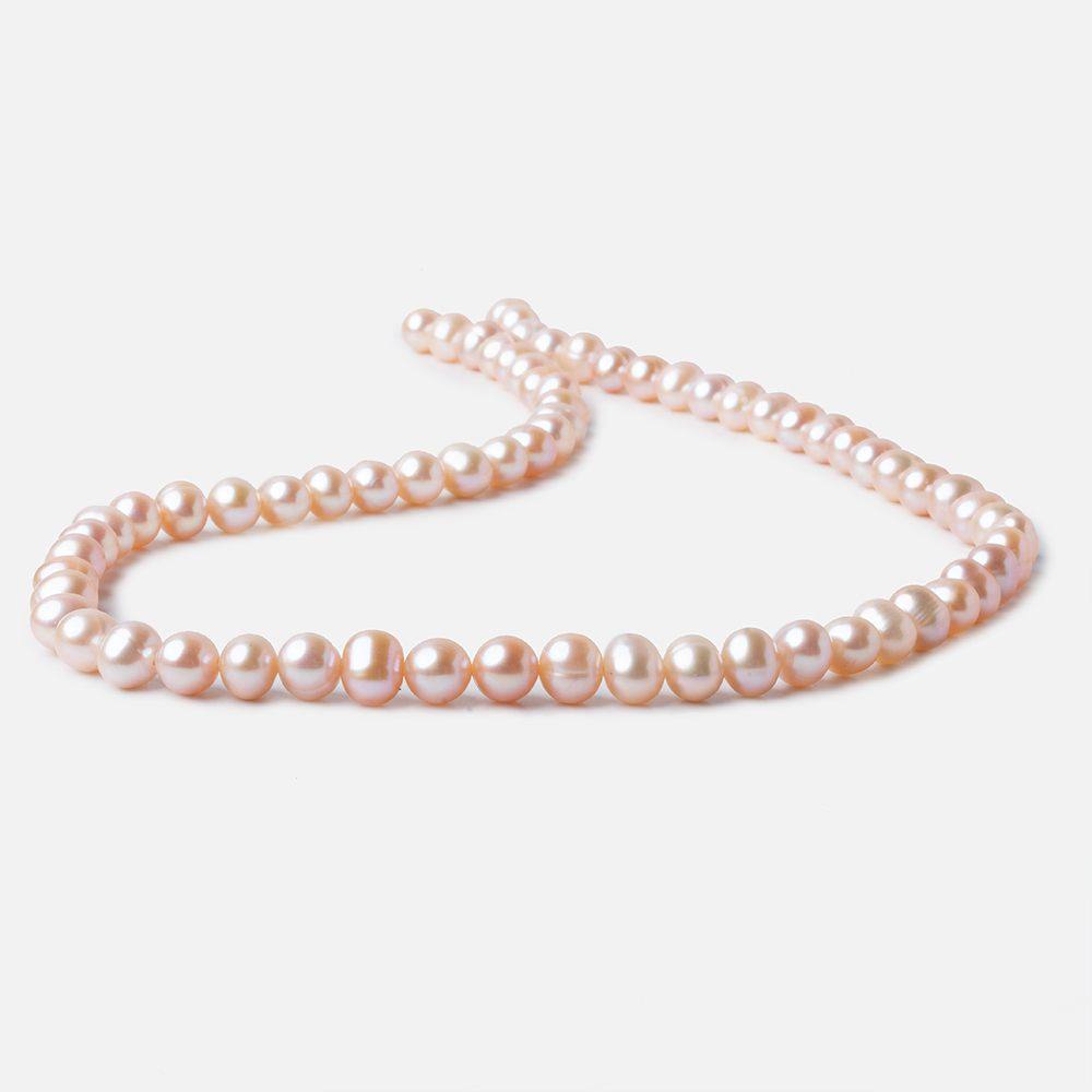 7x6mm Orchid Pink Off Round Freshwater Pearls 67 pieces AAA - Beadsofcambay.com