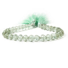 7x6mm Prasiolite center drill faceted 'Candy Kiss' 7.5 inch 33 Beads AAA - Beadsofcambay.com