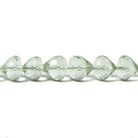 7x6mm Prasiolite center drill faceted 'Candy Kiss' 7.5 inch 33 Beads AAA - Beadsofcambay.com