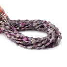 7x6mm Ruby in Marble Matrix Straight Drill Faceted Pear Beads 8 inch 26 pieces - Beadsofcambay.com