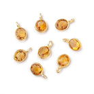 7x6mm Vermeil Bezel Citrine Rose Cut Oval Pendant 1 piece - Beadsofcambay.com