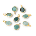 7x6mm Vermeil Bezel Grandidierite Rose Cut Oval Pendant 1 piece - Beadsofcambay.com