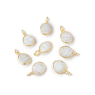 7x6mm Vermeil Bezel Mother of Pearl Rose Cut Oval Pendant 1 piece - Beadsofcambay.com