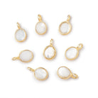 7x6mm Vermeil Bezel Mother of Pearl Rose Cut Oval Pendant 1 piece - Beadsofcambay.com