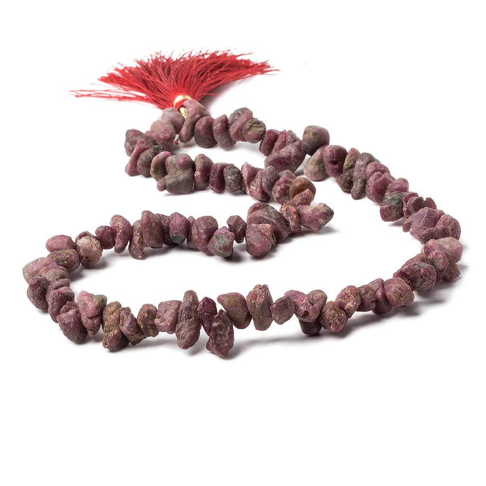 7x6x4-13x7x6mm Ruby Beads Unfaceted Natural Crystal 15 inch 102 pcs - Beadsofcambay.com