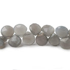7x7-10x10mm Platinum Grey Moonstone faceted heart briolette 8 inch 50 Beads - Beadsofcambay.com