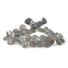 7x7-10x10mm Platinum Grey Moonstone faceted heart briolette 8 inch 50 Beads - Beadsofcambay.com