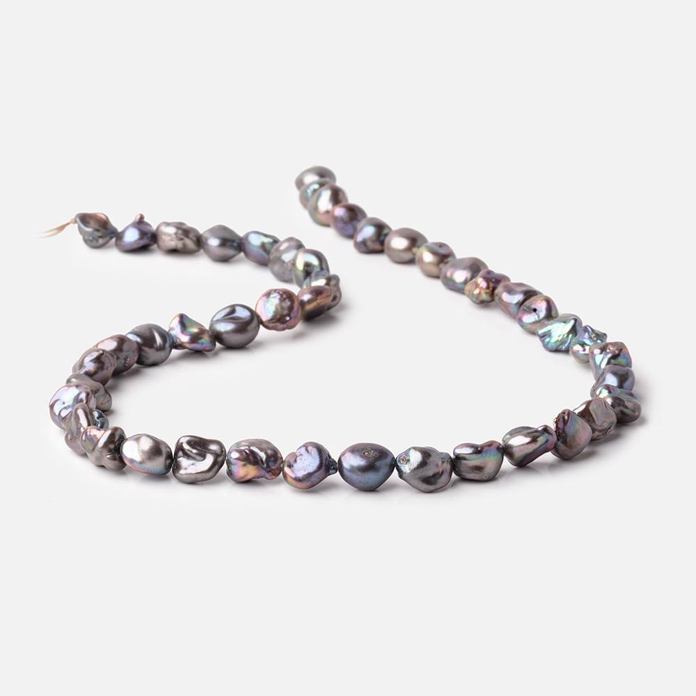 7x7-12x8mm Peacock Keshi Straight Drilled Freshwater Pearls 16 inch 39 pieces - Beadsofcambay.com