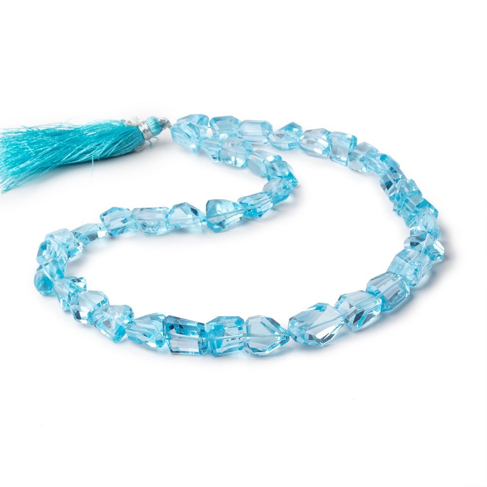 7x7-12x9mm Swiss Blue Topaz Faceted Nugget Beads 16 inch 38 pieces AA - Beadsofcambay.com