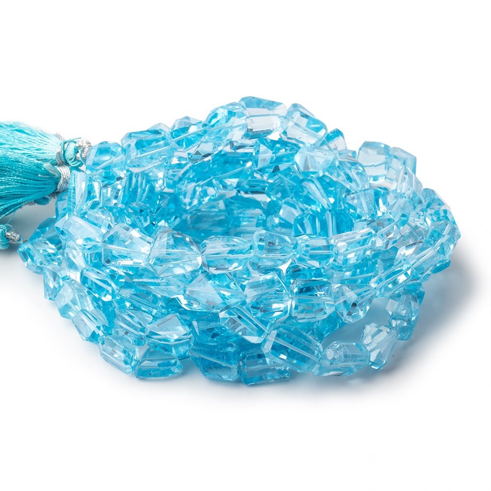 7x7-12x9mm Swiss Blue Topaz Faceted Nugget Beads 16 inch 38 pieces AA - Beadsofcambay.com