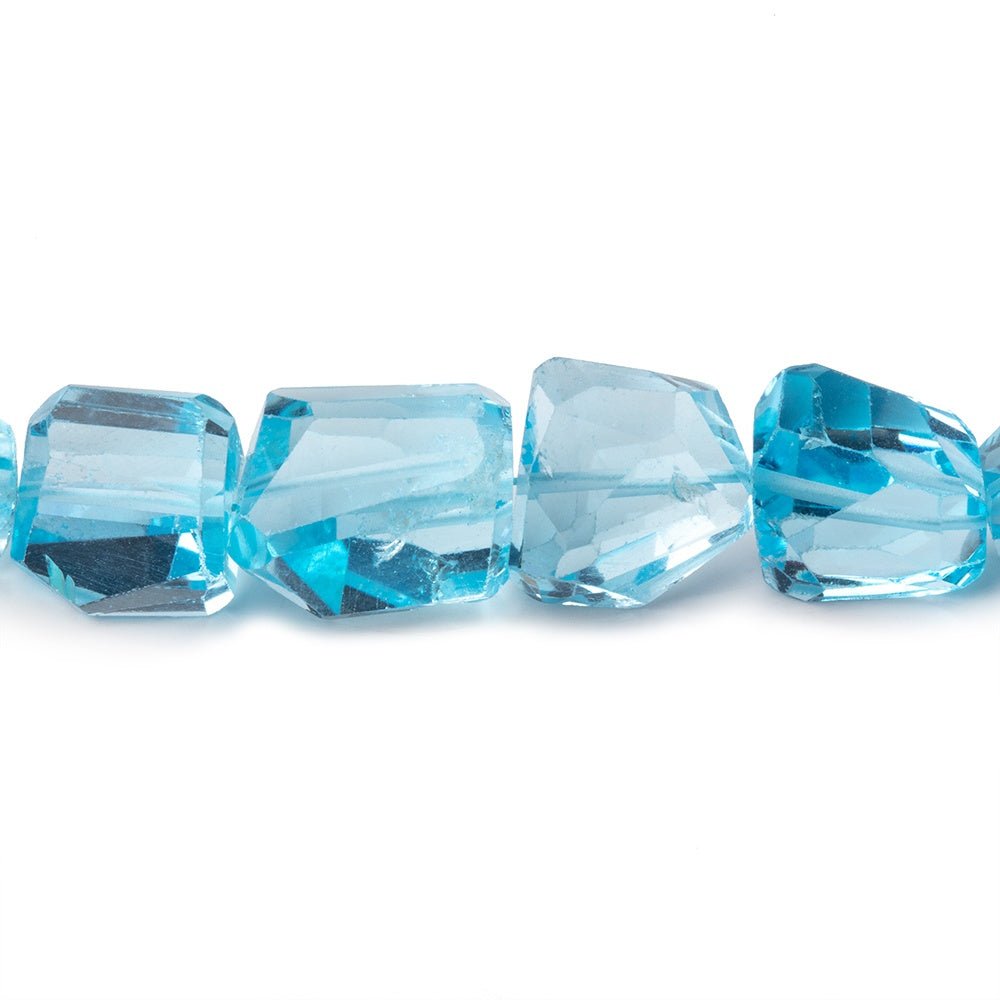 7x7-12x9mm Swiss Blue Topaz Faceted Nugget Beads 16 inch 38 pieces AA - Beadsofcambay.com