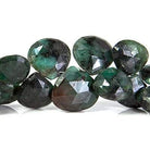 7x7-13x11mm Emerald Heart Briolette 7 inch 39 pieces - Beadsofcambay.com