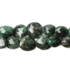 7x7-13x11mm Emerald Heart Briolette 7 inch 39 pieces - Beadsofcambay.com