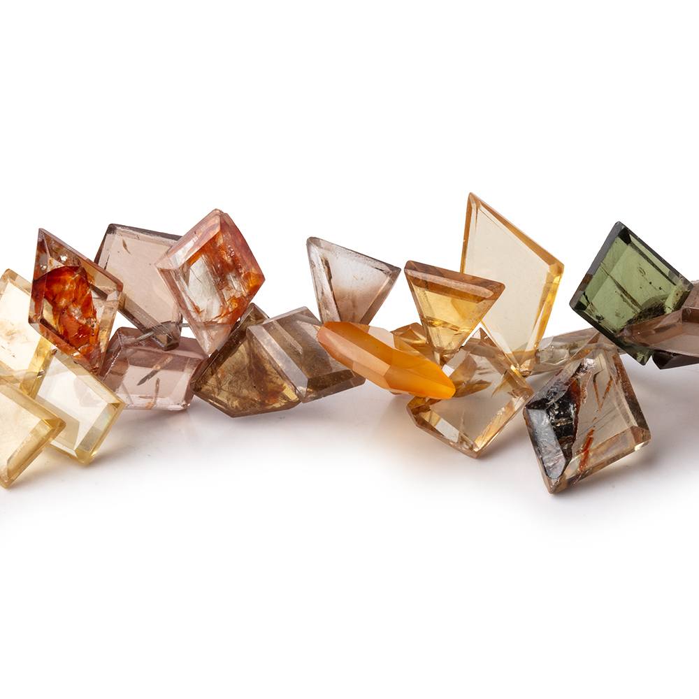 7x7-13x12mm Multi Color Golden Zircon Faceted Freeform 7.5 inch 70 Beads AAA - Beadsofcambay.com