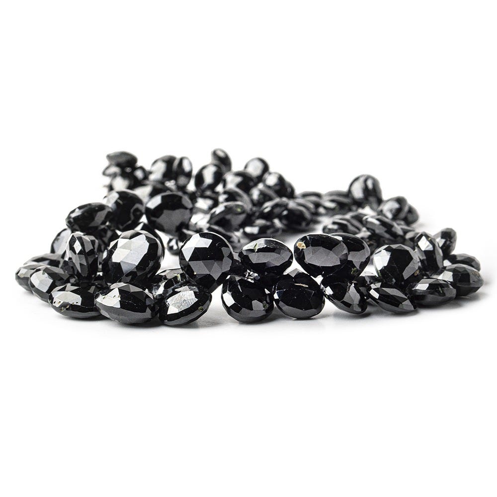 7x7-15x15mm Black Spinel Faceted Hearts 15.5 inch 90 Beads A - Beadsofcambay.com