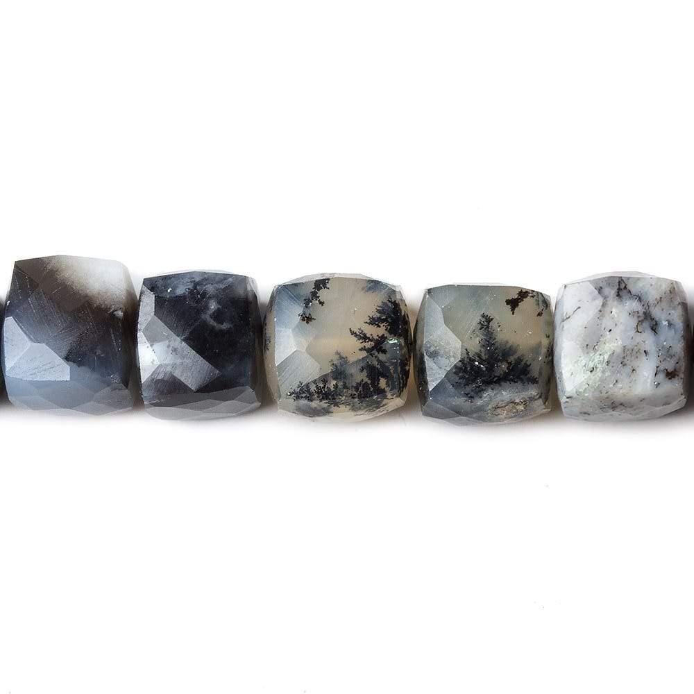 7x7-7.5x7.5mm Dendritic Opal faceted cube beads 8inch 25 pieces AA - Beadsofcambay.com