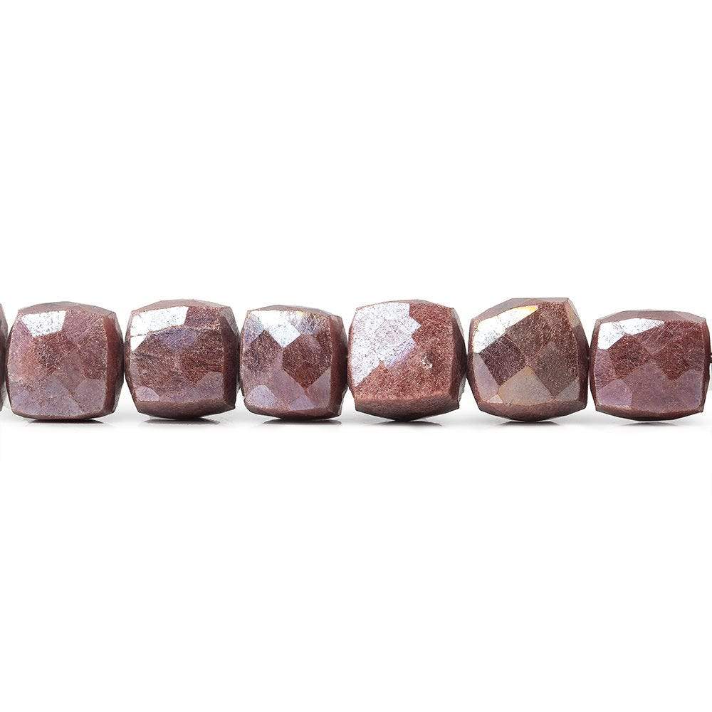 7x7-7.5x7.5mm Mystic Red Quartz faceted cubes 8 inch 27 beads AA - Beadsofcambay.com