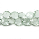 7x7-8.5x8.5mm Prasiolite faceted heart beads 8 inch 48 pieces - Beadsofcambay.com